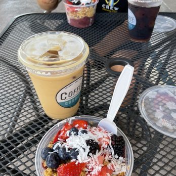The Coffee Corner - Small açaí bowl with peanut butter and a cold brew coffee with cream and vanilla syrup - Coffee & Tea Near Me - Santee, California The Coffee Corner - Small açaí bowl with peanut butter and a cold brew coffee with cream and vanilla syrup - Coffee & Tea Near Me - Santee, California