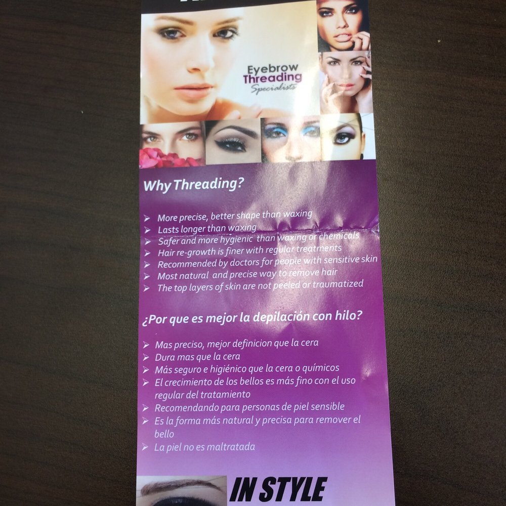 In Style Brows - Pamphlet - Why Threading? - Hair Removal Near Me - Burlington, North Carolina