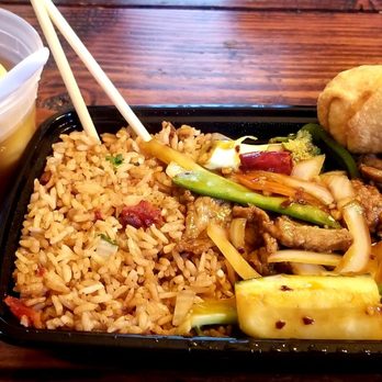 Asian Cuisine - a plate of food and a drink - Chinese Near Me - Mohegan Lake, New York