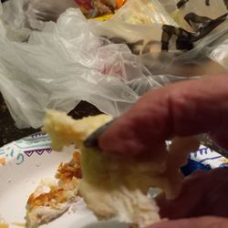 KFC - This is raw biscuit dough.  Not only was the chicken not cooked, but the biscuits were pretty raw dough.