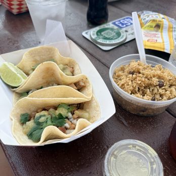 Truck Yard - Street tacos and rice, didn't disappoint - Beer Gardens Near Me - The Colony, Texas