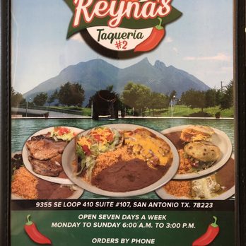 Reyna's Taqueria - Menu cover. - Mexican Near Me - San Antonio, Texas Reyna's Taqueria - Menu cover. - Mexican Near Me - San Antonio, Texas