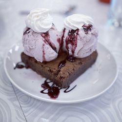 Pioneer Grill at Jackson Lake Lodge - Their Huckle-Brownie!! Omg the huckleberry ice cream here is INCREDIBLE!! Highly recommend!!