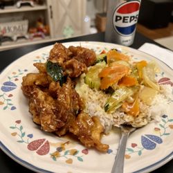 Planet Thai - Honey Crispy Chicken, Yellow Curry, White Rice