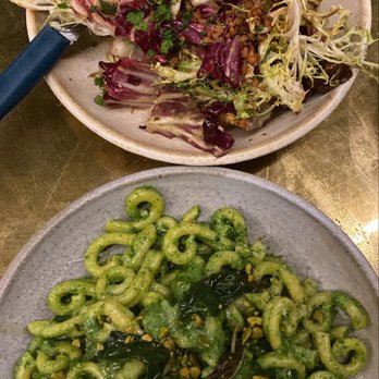 Squable - Casarecce with Sicilian pesto and Roast Chicken - Modern European Near Me - Houston, Texas