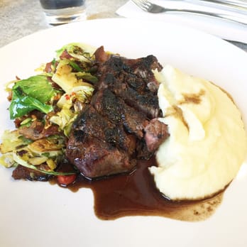 Patch Cafe - Grass fed steak. Chargrilled Wagyu Rump with raised Brussel sprouts, chilli, bacon and parsnip mash with red wine jus. - Restaurants Near Me - Richmond, VIC Patch Cafe - Grass fed steak. Chargrilled Wagyu Rump with raised Brussel sprouts, chilli, bacon and parsnip mash with red wine jus. - Restaurants Near Me - Richmond, VIC