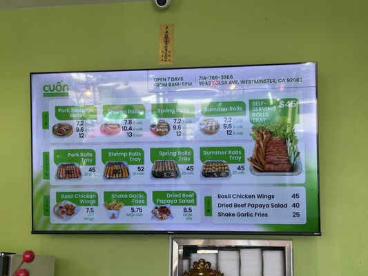 Menu photo 5 Cuon Nem Nuong Westminster, CA