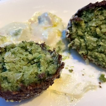 Aba - Green Falafel with tahini. - Mediterranean Near Me - Chicago, Illinois