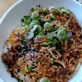 Win Son - Lu rou fan. Rice with stewed beef topped with 2 runny eggs, fried shallots, black and white sesame and scallions. - Taiwanese Near Me - Brooklyn, New York Win Son - Lu rou fan. Rice with stewed beef topped with 2 runny eggs, fried shallots, black and white sesame and scallions. - Taiwanese Near Me - Brooklyn, New York