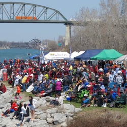 West Side Rowing Club - John Bennett Regatta. Peace Bridge in the background.