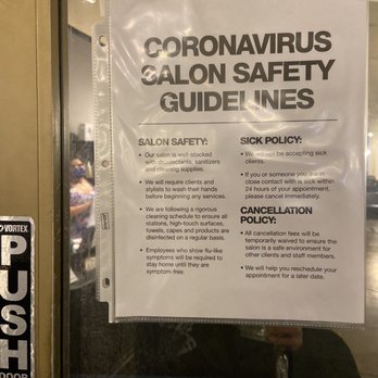 Double-O Salon - COVID safety sign in entrance - Hair Salons Near Me - Los Angeles, California Double-O Salon - COVID safety sign in entrance - Hair Salons Near Me - Los Angeles, California