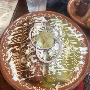 Rosa Madera - Mole and verde enchiladas - Mexican Near Me - Sacramento, California Rosa Madera - Mole and verde enchiladas - Mexican Near Me - Sacramento, California