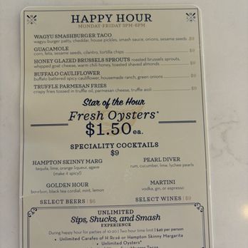 The Hampton Social - Orlando - Happy hour menu - Seafood Near Me - Orlando, Florida