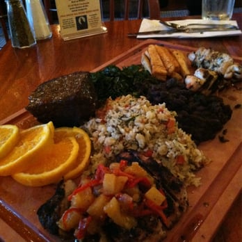 Endolyne Joes - Brazil platter for 2 or more with pork loin, beef, chicken skewers, salsa rice mix, black beans - American Near Me - Seattle, Washington