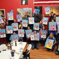 The Crazy Canvas - Painting Unicorns at Loaf'n Dog in Cleburne.