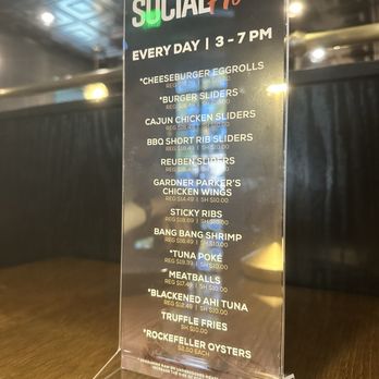 Federal American Grill - This is their food menu for the social hours. - New American Near Me - Houston, Texas