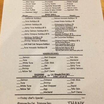Sakura Sushi - Zee AYCE menu. Smaller than some but some good appetizers. - Sushi Bars Near Me - Schaumburg, Illinois Sakura Sushi - Zee AYCE menu. Smaller than some but some good appetizers. - Sushi Bars Near Me - Schaumburg, Illinois