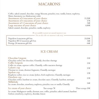 Ladurée - Menu - Macarons Near Me - Paris, 75 Ladurée - Menu - Macarons Near Me - Paris, 75