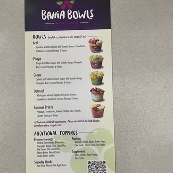 Bahia Bowls - Bowl menu - Juice Bars & Smoothies Near Me - Pembroke Pines, Florida