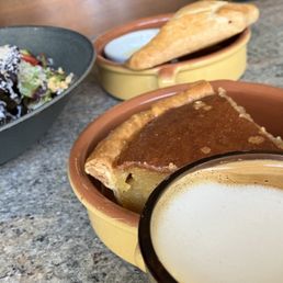 In these pics: Extremaduran almond pie, bocadillos, Spanish cortado, salad with sherry vinaigrette and shaved manchego cheese. In these pics: Extremaduran almond pie, bocadillos, Spanish cortado, salad with sherry vinaigrette and shaved manchego cheese.