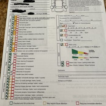 Beaverton Toyota - Inspection sheet 2019 Tacoma - Car Dealers Near Me - Beaverton, Oregon Beaverton Toyota - Inspection sheet 2019 Tacoma - Car Dealers Near Me - Beaverton, Oregon