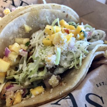 Asada Tacos + Beer - Blackened Mahi Mahi tacos. Really delicious - Mexican Near Me - Laguna Beach, California Asada Tacos + Beer - Blackened Mahi Mahi tacos. Really delicious - Mexican Near Me - Laguna Beach, California