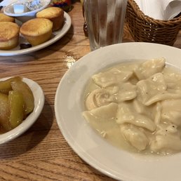 Chicken and dumplin's and a side of fried apples