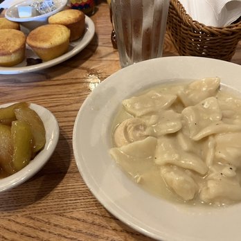 Cracker Barrel Old Country Store - Chicken and dumplin's and a side of fried apples - American Near Me - Melbourne, Florida