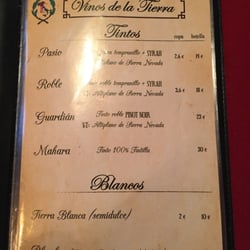 Pizzeria Restaurante Ettore - Wine list page 1