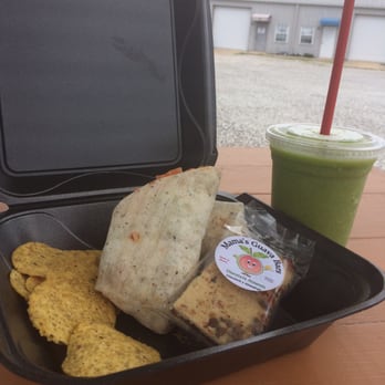 Crave - Grilled Chicken Wrap with a Green Goddess Smoothie - Juice Bars & Smoothies Near Me - St Augustine, Florida Crave - Grilled Chicken Wrap with a Green Goddess Smoothie - Juice Bars & Smoothies Near Me - St Augustine, Florida