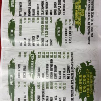 D&D Caribbean Kitchen - Menu as of 12/29/24 - Caribbean Near Me - Beltsville, Maryland
