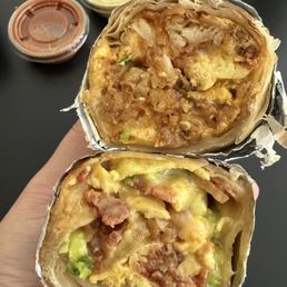 Chorizo (top), bacon (bottom)