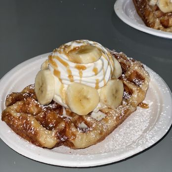 Little Gem Belgian Waffles - Waffle of Warriors with honey & milk ice cream, add crema - Desserts Near Me - Berkeley, California Little Gem Belgian Waffles - Waffle of Warriors with honey & milk ice cream, add crema - Desserts Near Me - Berkeley, California