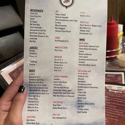 Drink menu Drink menu