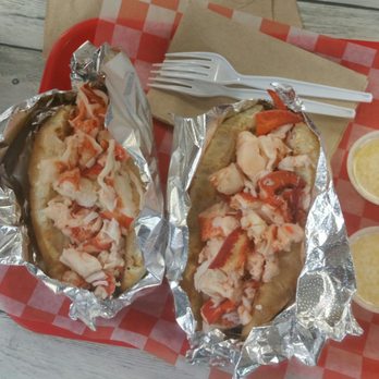 James Hook & Co - Generously filled Lobster Rolls (aerial view). - Seafood Near Me - Boston, Massachusetts James Hook & Co - Generously filled Lobster Rolls (aerial view). - Seafood Near Me - Boston, Massachusetts