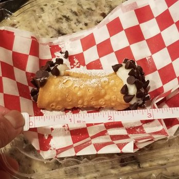 Campelli's Pizza - Cannoli is about 3 inches long. I was excited about the individual price, so I was allowed to buy just one to try. Photo was taken 1/11/22. - Pizza Near Me - Roseville, California