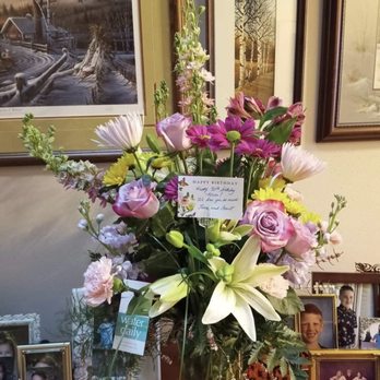 Personal Touch by Julie - Mom's arrangement for 90th. birthday. - Florists Near Me - Racine, Wisconsin Personal Touch by Julie - Mom's arrangement for 90th. birthday. - Florists Near Me - Racine, Wisconsin