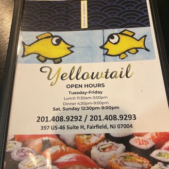 Yellowtail Japanese Bistro - Menu - Sushi Bars Near Me - Fairfield, New Jersey Yellowtail Japanese Bistro - Menu - Sushi Bars Near Me - Fairfield, New Jersey