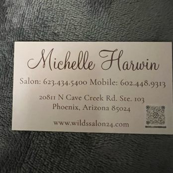 Wilds Salon 24 - Michelle's business card - Hair Salons Near Me - Phoenix, Arizona Wilds Salon 24 - Michelle's business card - Hair Salons Near Me - Phoenix, Arizona