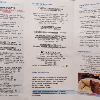 Rico - a menu for a restaurant - Puerto Rican Near Me - Cleveland, Tennessee