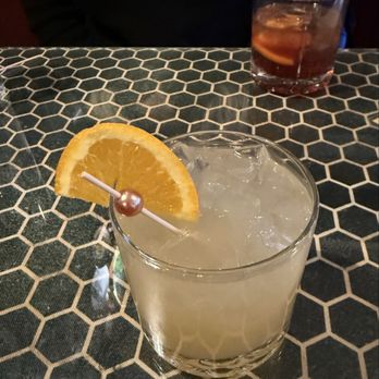 Leverett Lounge - Yummy margarita, with an Old Fashioned in the background. Happy Hour! - Tapas/Small Plates Near Me - Fayetteville, Arkansas