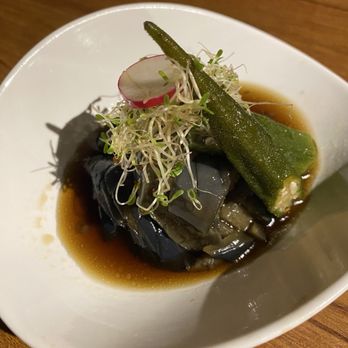 Green Leaf Sushi - Okra and eggplant appetizer - Japanese Near Me - Vancouver, British Columbia Green Leaf Sushi - Okra and eggplant appetizer - Japanese Near Me - Vancouver, British Columbia