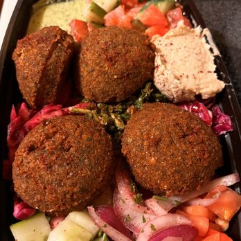 Arabian Bites - Bowl with rice, homemade Falafel, and toppings - Middle Eastern Near Me - Albuquerque, New Mexico Arabian Bites - Bowl with rice, homemade Falafel, and toppings - Middle Eastern Near Me - Albuquerque, New Mexico