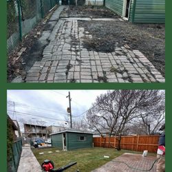 Chicago Landscaping - Front and backyard renovation. Old concrete removed and new poured, sod installed, pavers patio installed.
