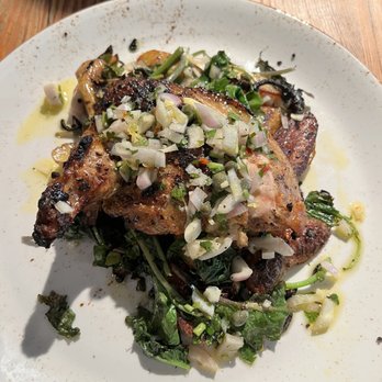 Corbu's Pizza - Springer Mountain farms chicken breast with fingerling potatoes, local greens, roasted garlic, salsa verde - Pizza Near Me - Atlanta, Georgia Corbu's Pizza - Springer Mountain farms chicken breast with fingerling potatoes, local greens, roasted garlic, salsa verde - Pizza Near Me - Atlanta, Georgia