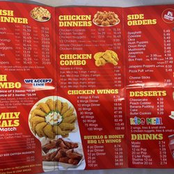 JJ Fish & Chicken - Current Back of Menu