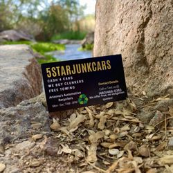 5starjunkcarbuyers - Showing off our new business cards while at our favorite park for a morning walk!