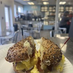 Mrs Brizzle's Buns - My favorite breakfast sandwich! I always get the same thing but sometimes I get a sesame seed or chz bagel.