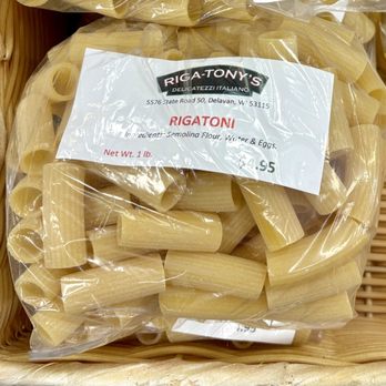 Riga-Tony's Delicatezzi Italiano - Homemade Rigatoni Pasta - Delis Near Me - Delavan, Wisconsin