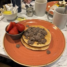 Buttermilk pancakes with chocolate chips